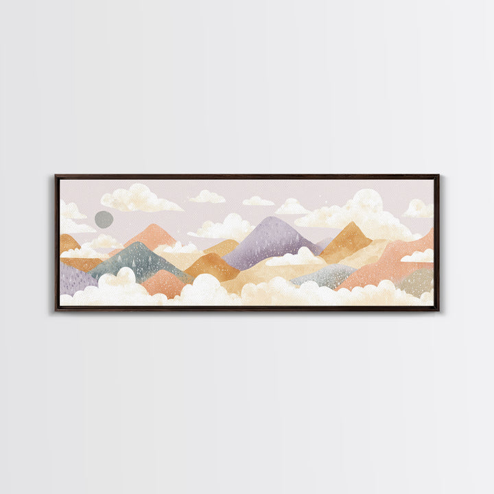 Calm Mountain Nursery Landscape Canvas Print, Nursery Decor, Wall Art, Fine Art, Nursery, Nursery Wall Decor, Nursery Art, NDE-3x1-88