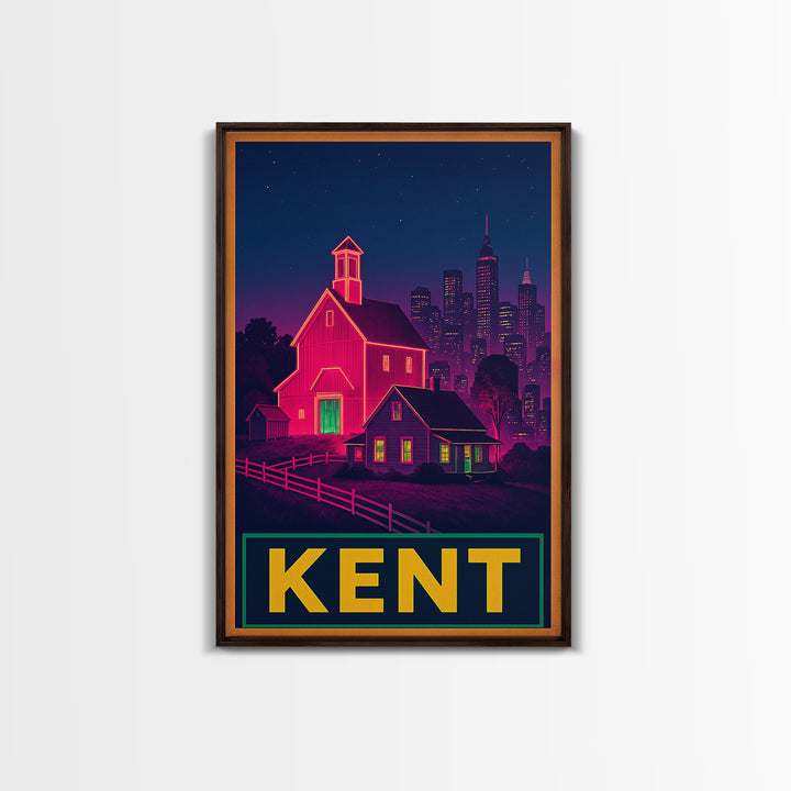 Kent Washington Travel Poster, Canvas Print, Cyberpunk Style City Art, Kent Art Print, City Art Print, Fine Art Print, Travel Art Print