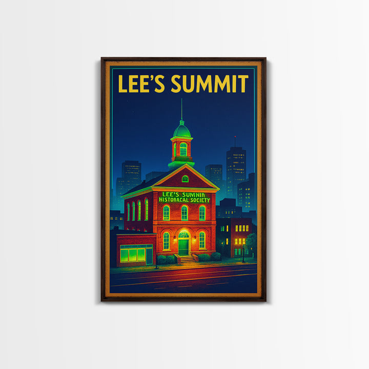 Lee'S Summit Travel Poster, Canvas Print, Electric Night Poster Art, Lee'S Summit Art Print, Travel Art Print, Gift For Travelers