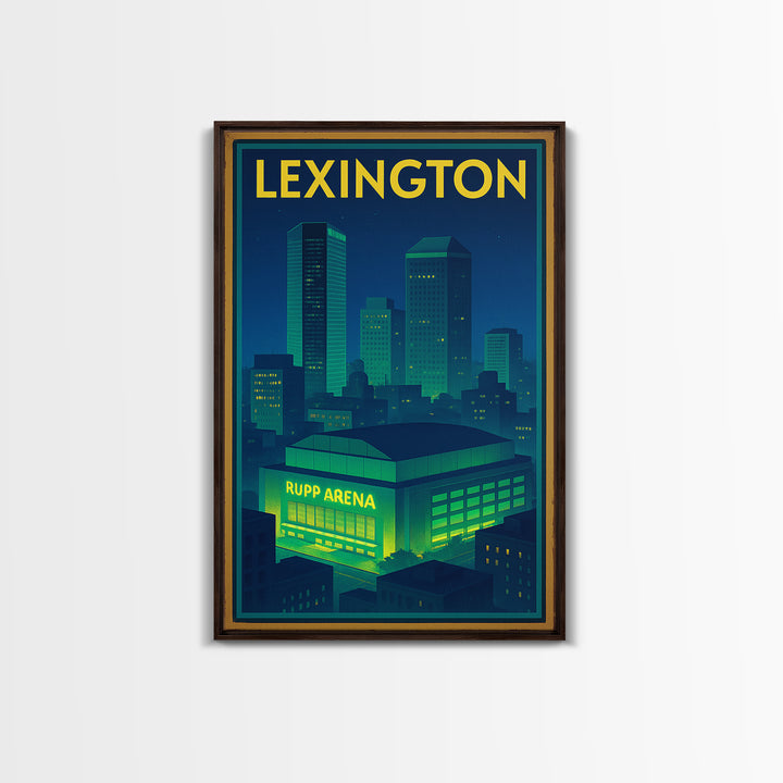 Lexington Travel Poster, Canvas Print, Electric Night Poster Art, Lexington City Art, Eclectic Wall Decor, Travel Poster Set, Home Decor