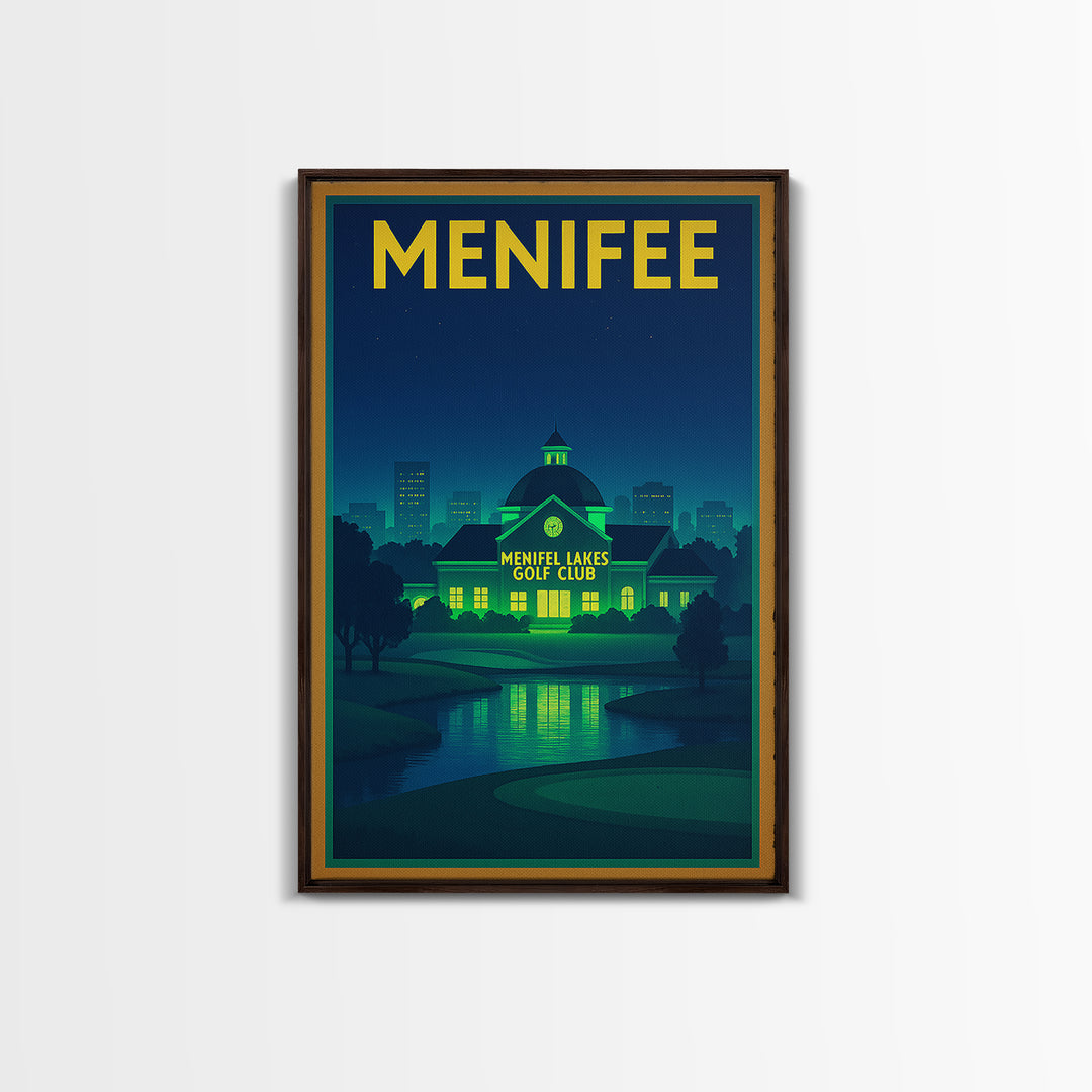 Menifee Travel Poster, Framed Canvas Print, Cyberpunk Style City Art, Menifee City Art, Travel Wall Art, Travel Poster Set, Travel Posters