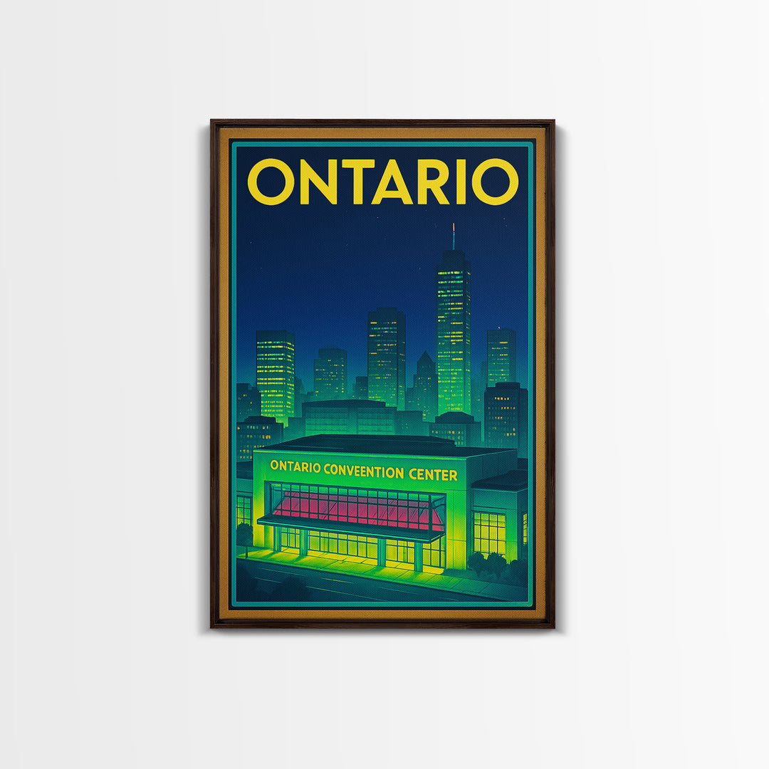 Ontario Travel Poster, Canvas Print, Retro Neon Travel Art, Ontario Travel Art, Travel Poster Art, Vintage Travel Art, Vintage City Poster