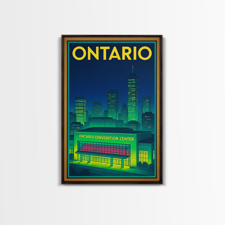 Ontario Travel Poster, Canvas Print, Retro Neon Travel Art, Ontario Travel Art, Travel Poster Art, Vintage Travel Art, Vintage City Poster