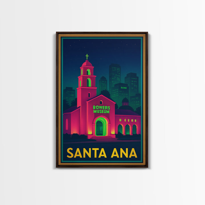 Santa Ana California Travel Poster, Canvas Print, Cyberpunk Style City Art, Santa Ana City Art, Fine Art Print, Wall Art, City Art Print