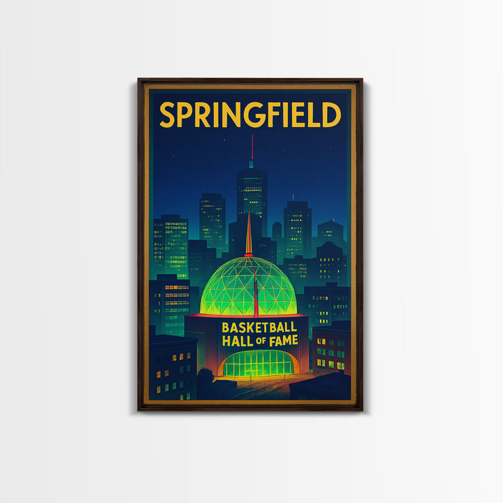 Springfield Travel Poster, Canvas Print, Cyberpunk Style City Art, Springfield Poster Print, City Art Print, Living Room Wall Art