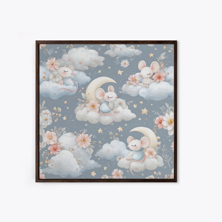 Ballet Mouse in Storybook Style Canvas Print, Nursery Art, Wall Hangings, Nursery Decor, Nursery, Digital Download Art, NUR-1x1-20