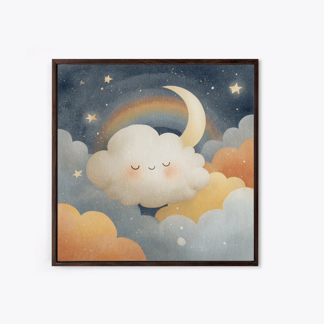 Moon and Stars Canvas Print, Nursery Art, Wall Art, Nursery Decor, Fine Art, Nursery, Nursery Prints, Playroom Decor, NUR-1x1-99
