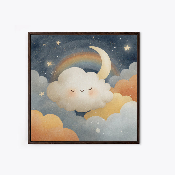 Moon and Stars Canvas Print, Nursery Art, Wall Art, Nursery Decor, Fine Art, Nursery, Nursery Prints, Playroom Decor, NUR-1x1-99