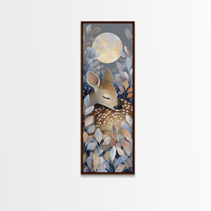 Deer Fawn Sleeping Canvas Print, Nursery Art, Nursery Prints, Nursery Decor, Nursery, Kids Wall Decor, Kids Room Wall Art, NUR-1x3-11