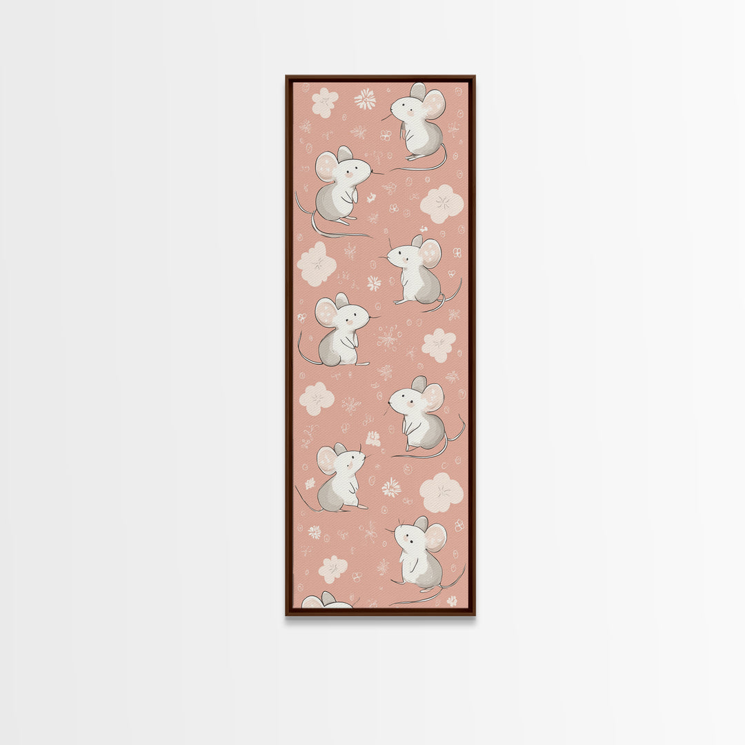 Ballet Mouse in Storybook Style Canvas Print, Nursery Art, Textured Painting, Nursery Decor, Fine Art, Nursery, Wall Art Print, NUR-1x3-32