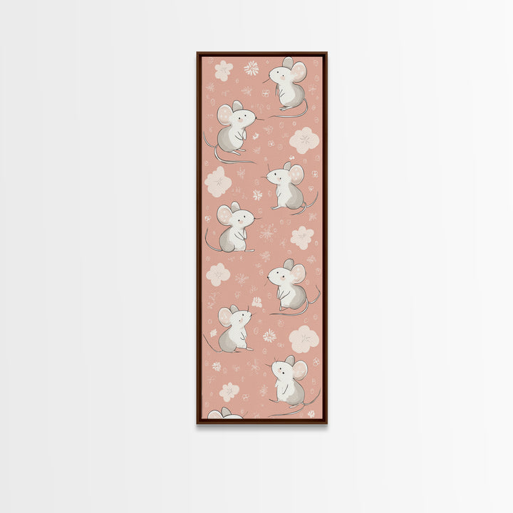Ballet Mouse in Storybook Style Canvas Print, Nursery Art, Textured Painting, Nursery Decor, Fine Art, Nursery, Wall Art Print, NUR-1x3-32