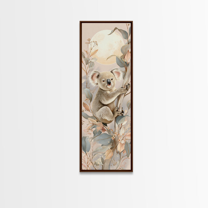Sleeping Koala on Eucalyptus Branch Canvas Print, Nursery Art, Kids Room Art, Nursery Decor, Fine Art, Nursery, NUR-1x3-97