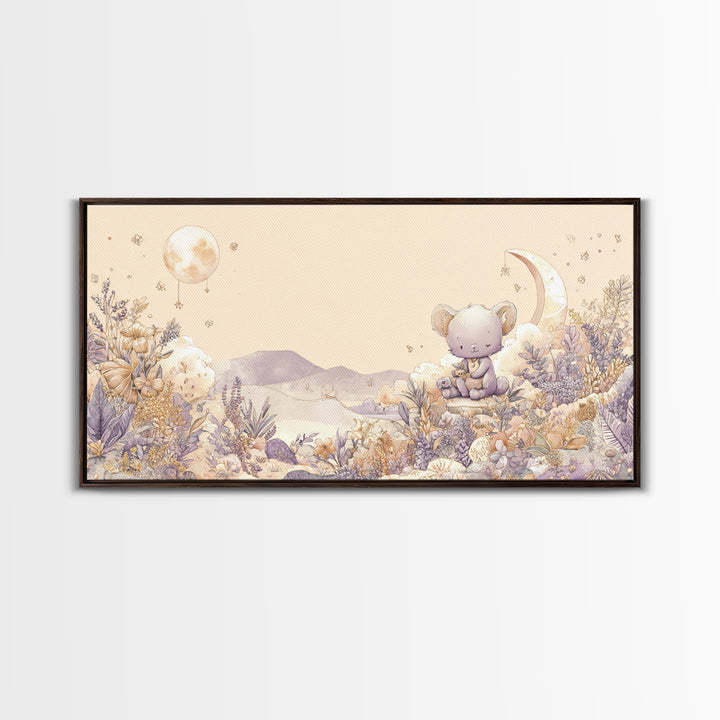 Animal Alphabet Scene Without Readable Letters Framed Canvas Print, Nursery Art, Kids Wall Decor, Nursery Decor, Nursery, NUR-2x1-79