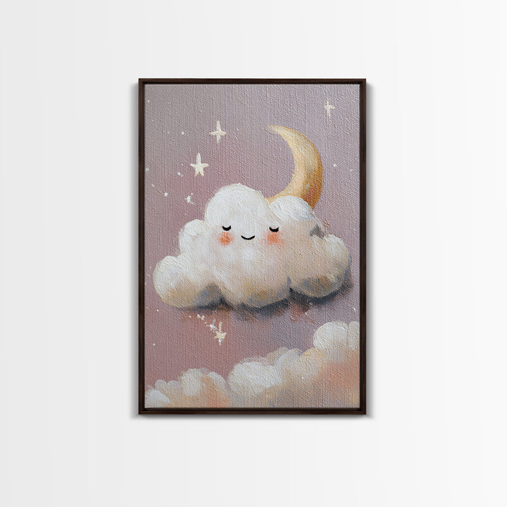 Moon and Stars Framed Canvas Print, Nursery Art, Wall Art Set of 3, Nursery Decor, Abstract Art, Nursery, Dinosaur Wall Art, NUR-2x3-83