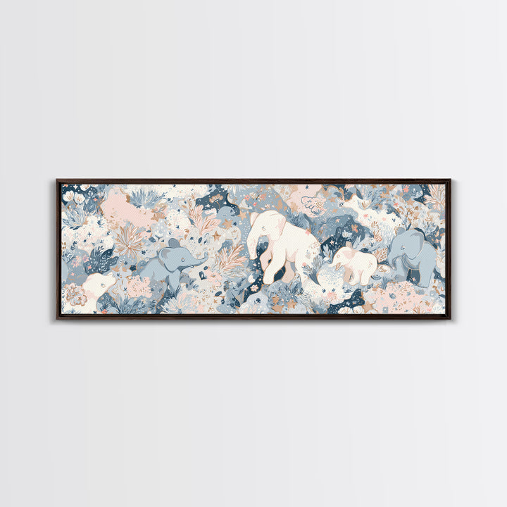 Pastel Jungle Animals Canvas Print, Nursery Art, Nursery Wall Art, Nursery Decor, Abstract Art, Nursery, Woodland Nursery, NUR-3x1-34