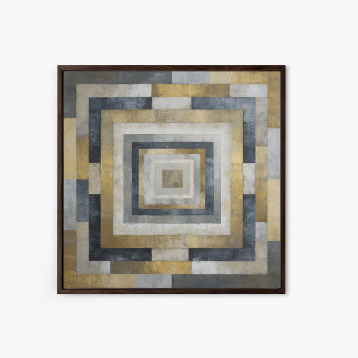 Geometric Labyrinth Pattern Canvas Print, Office Art, Wall Prints, Office Decor, Abstract Art, Focus, Cubicle Decor, OFF-1x1-18