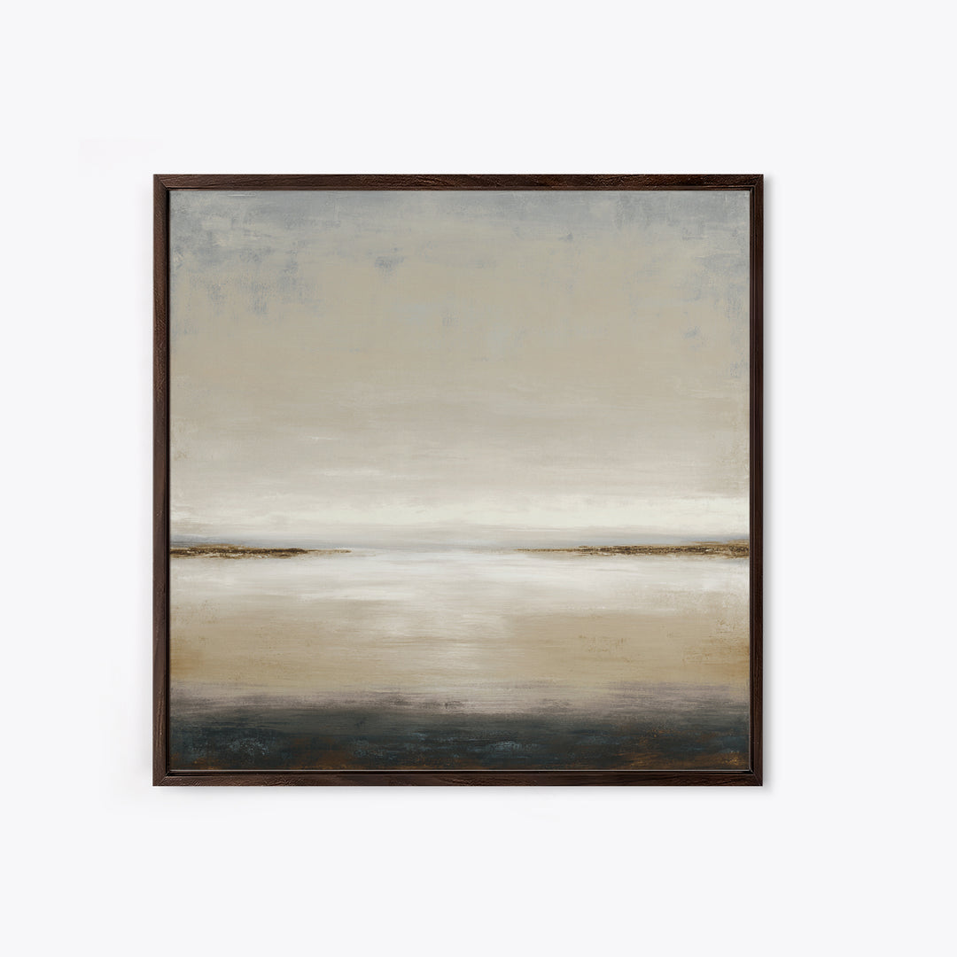 Dignified Neutral Landscape Framed Canvas Print, Office Art, Digital Wall Art, Office Decor, Oil Painting, Focus, OFF-1x1-7