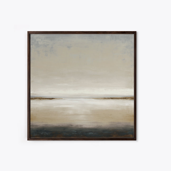 Dignified Neutral Landscape Framed Canvas Print, Office Art, Digital Wall Art, Office Decor, Oil Painting, Focus, OFF-1x1-7
