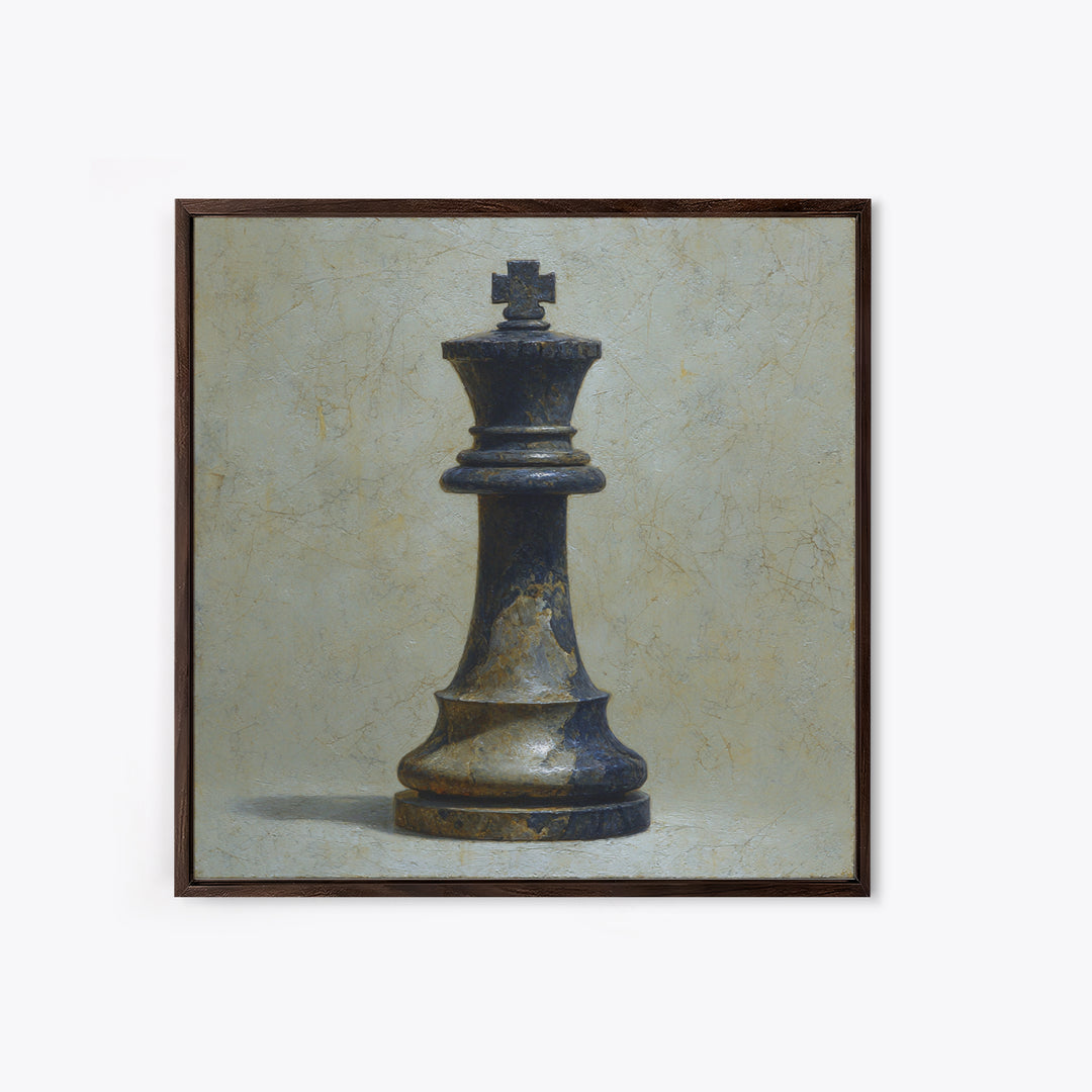 Minimal Chess Piece Still Life Canvas Print, Office Art, Boho Decor, Office Decor, Fine Art, Focus, Digital Art, Pet Portrait, OFF-1x1-85