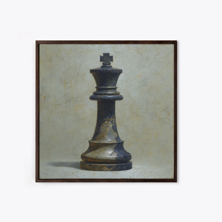 Minimal Chess Piece Still Life Canvas Print, Office Art, Boho Decor, Office Decor, Fine Art, Focus, Digital Art, Pet Portrait, OFF-1x1-85