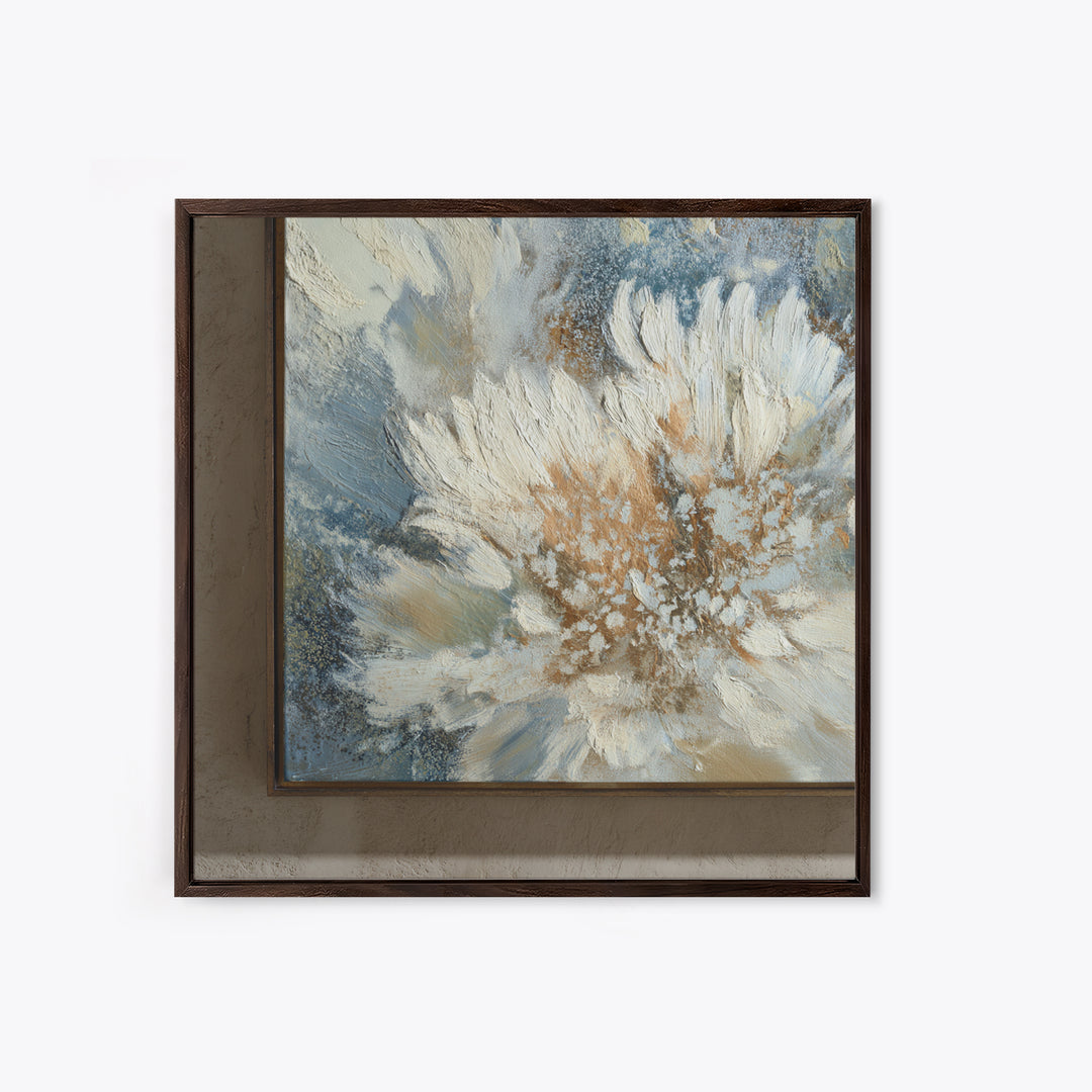 Desk Plant Botanical Closeup Framed Canvas Print, Office Art, Textured Painting, Office Decor, Oil Painting, Focus, Printables, OFF-1x1-88