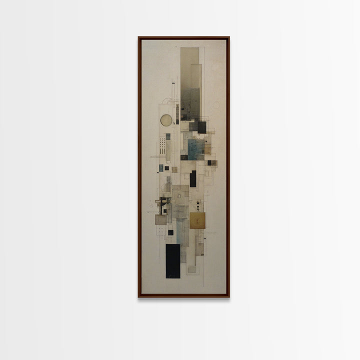 Architectural Line Drawing Framed Canvas Print, Office Art, Home Decor, Office Decor, Focus, Art Deco, Canvas Wall Art, OFF-1x3-15
