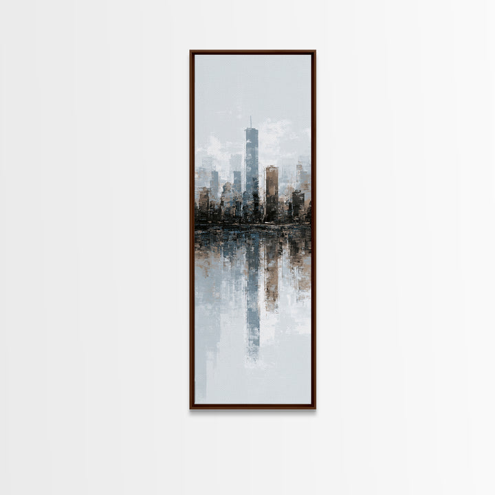 Black and White City Skyline Silhouette Canvas Print, Office Art, Room Decor, Office Decor, Fine Art, Focus, Printable Wall Art, OFF-1x3-17
