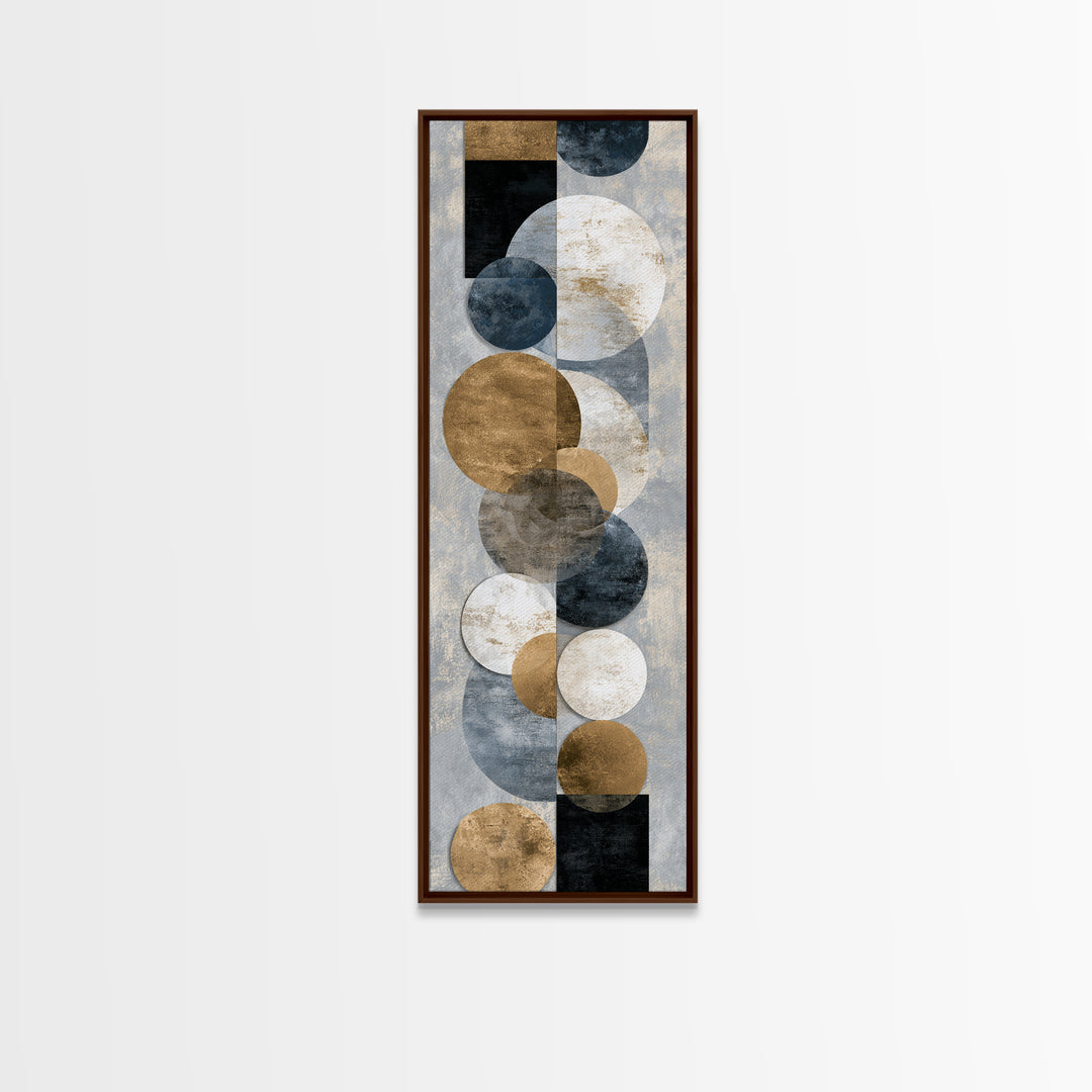 Gold Circle and Line Composition for Clarity Framed Canvas Print, Office Art, Luxury Decor, Office Decor, Fine Art, Focus, OFF-1x3-20