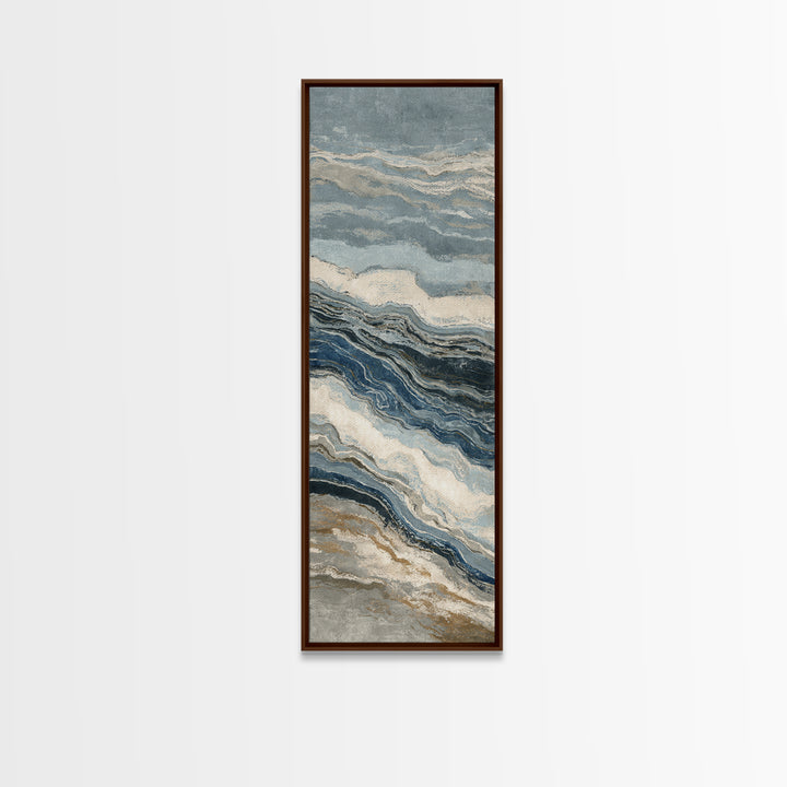 Blue Abstract Wave Pattern for Focus Framed Canvas Print, Office Art, Modern Decor, Office Decor, Abstract Art, Focus, OFF-1x3-29
