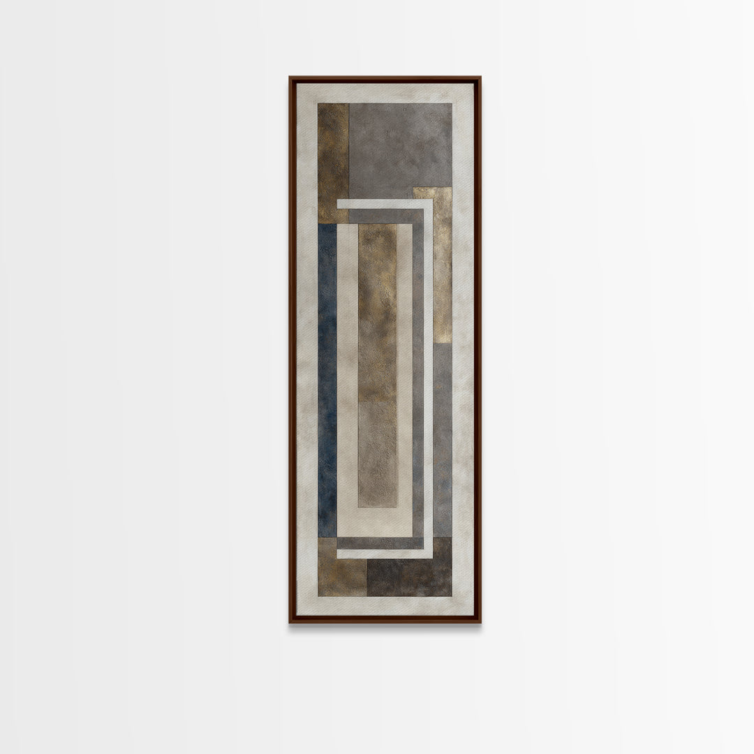 Geometric Labyrinth Pattern Framed Canvas Print, Office Art, Office Wall Art, Office Decor, Abstract Art, Focus, OFF-1x3-30