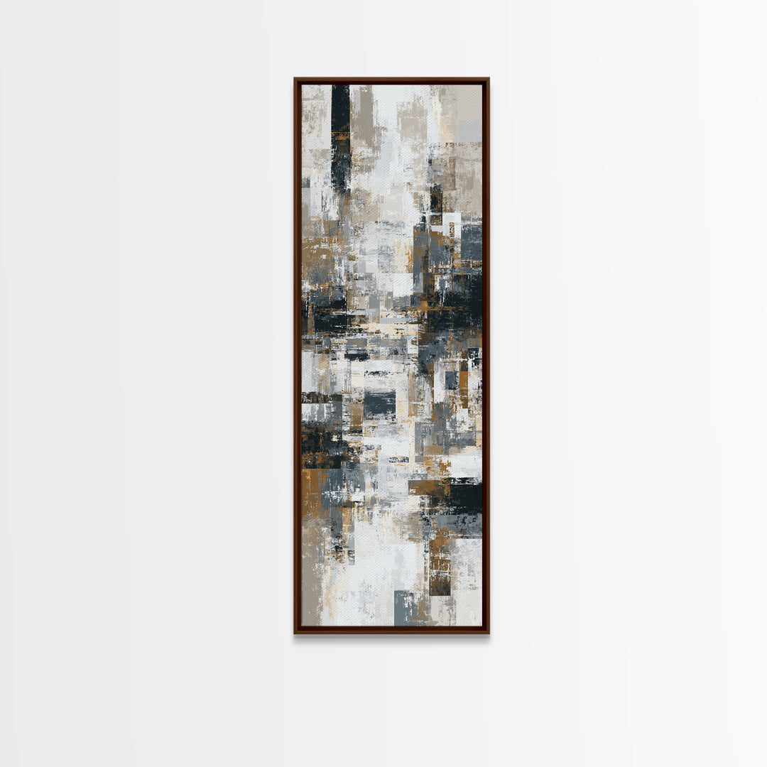 City Map Abstract Canvas Print, Office Art, Textured Painting, Office Decor, Abstract Art, Focus, Printables, Digital Wall Art, OFF-1x3-32