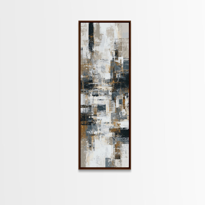 City Map Abstract Canvas Print, Office Art, Textured Painting, Office Decor, Abstract Art, Focus, Printables, Digital Wall Art, OFF-1x3-32