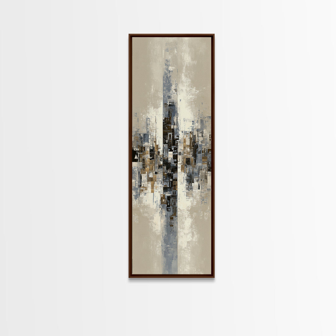 Abstract Light Beam Through Dark Shapes Canvas Print, Office Art, Wall Art, Office Decor, Abstract Art, Focus, Boho, Art Deco, OFF-1x3-35