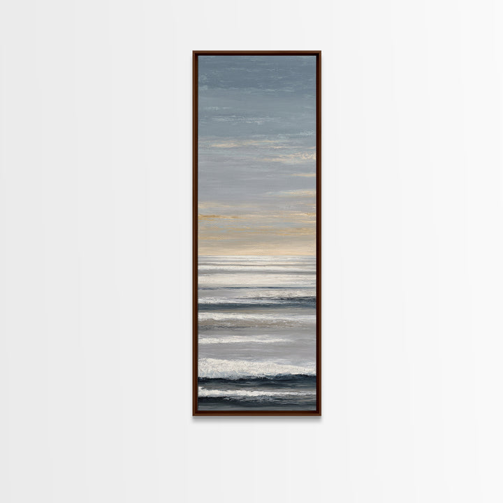 Calm Ocean Horizon for Stress Relief Framed Canvas Print, Office Art, Printables, Office Decor, Focus, Living Room Decor, OFF-1x3-47
