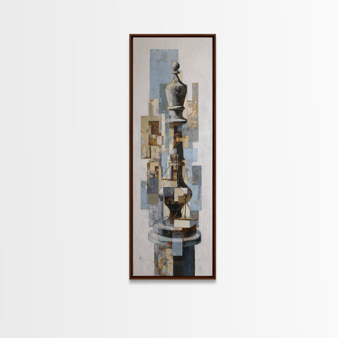 Minimal Chess Piece Still Life Canvas Print, Office Art, Canvas Print, Office Decor, Fine Art, Focus, Art Print, Room Decor, OFF-1x3-49