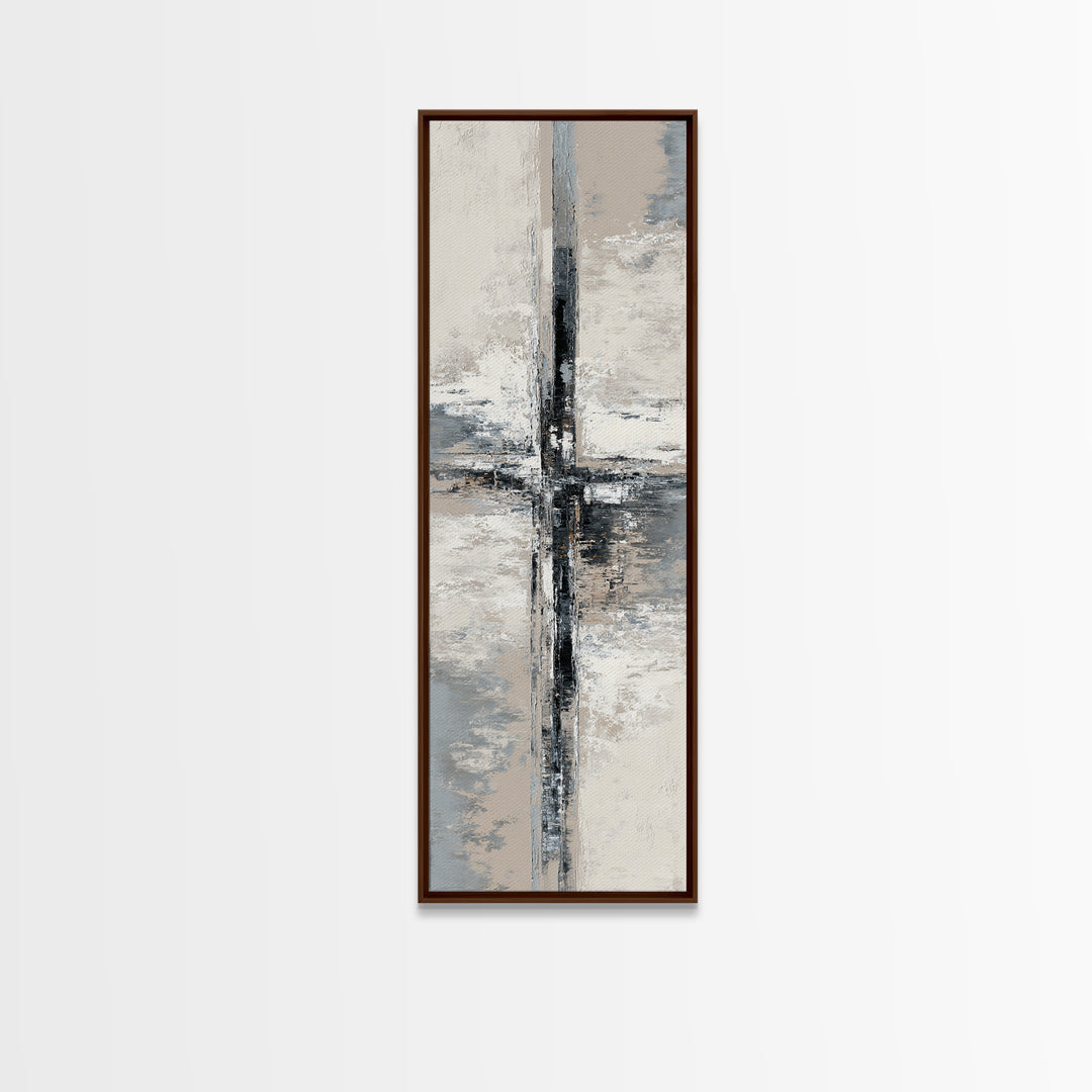 Monochrome Bridge Structure Framed Canvas Print, Office Art, Downloadable Prints, Office Decor, Abstract Art, Focus, OFF-1x3-70