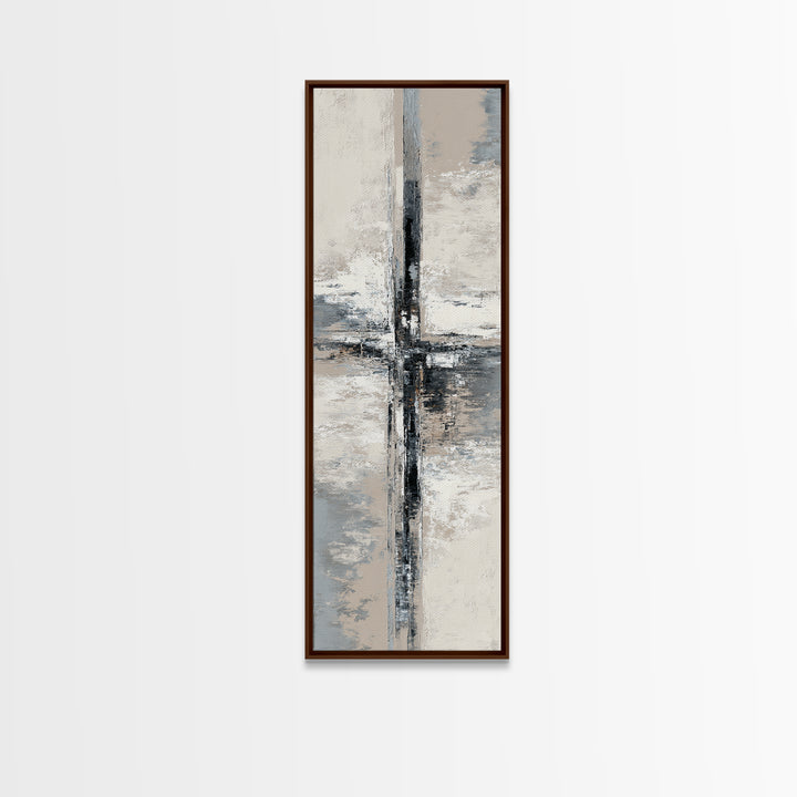 Monochrome Bridge Structure Framed Canvas Print, Office Art, Downloadable Prints, Office Decor, Abstract Art, Focus, OFF-1x3-70