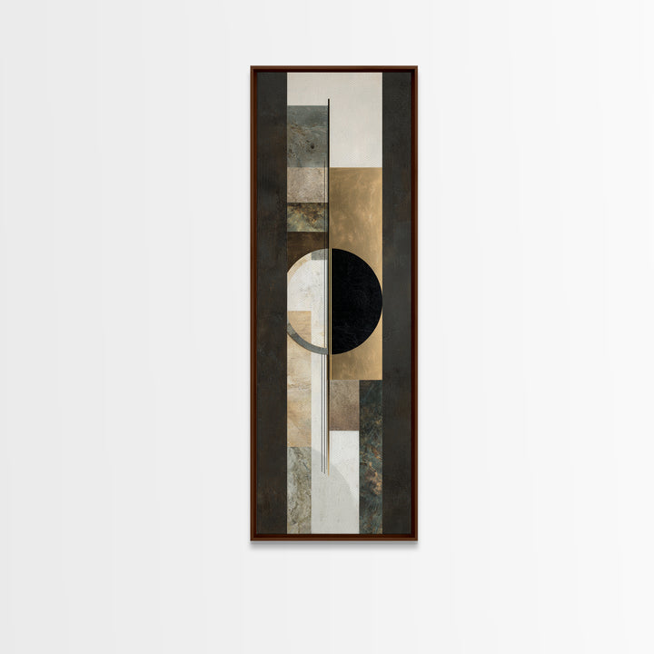 Gold Circle and Line Composition for Clarity Framed Canvas Print, Office Art, Wall Prints, Office Decor, Abstract Art, Focus, OFF-1x3-92