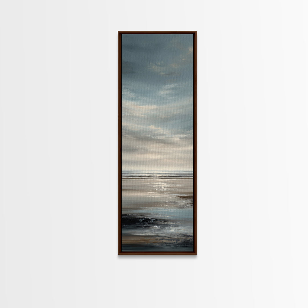 Calm Ocean Horizon for Stress Relief Canvas Print, Office Art, Canvas Print, Office Decor, Oil Painting, Focus, Art Print, OFF-1x3-95