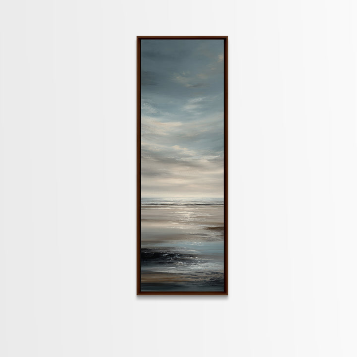 Calm Ocean Horizon for Stress Relief Canvas Print, Office Art, Canvas Print, Office Decor, Oil Painting, Focus, Art Print, OFF-1x3-95