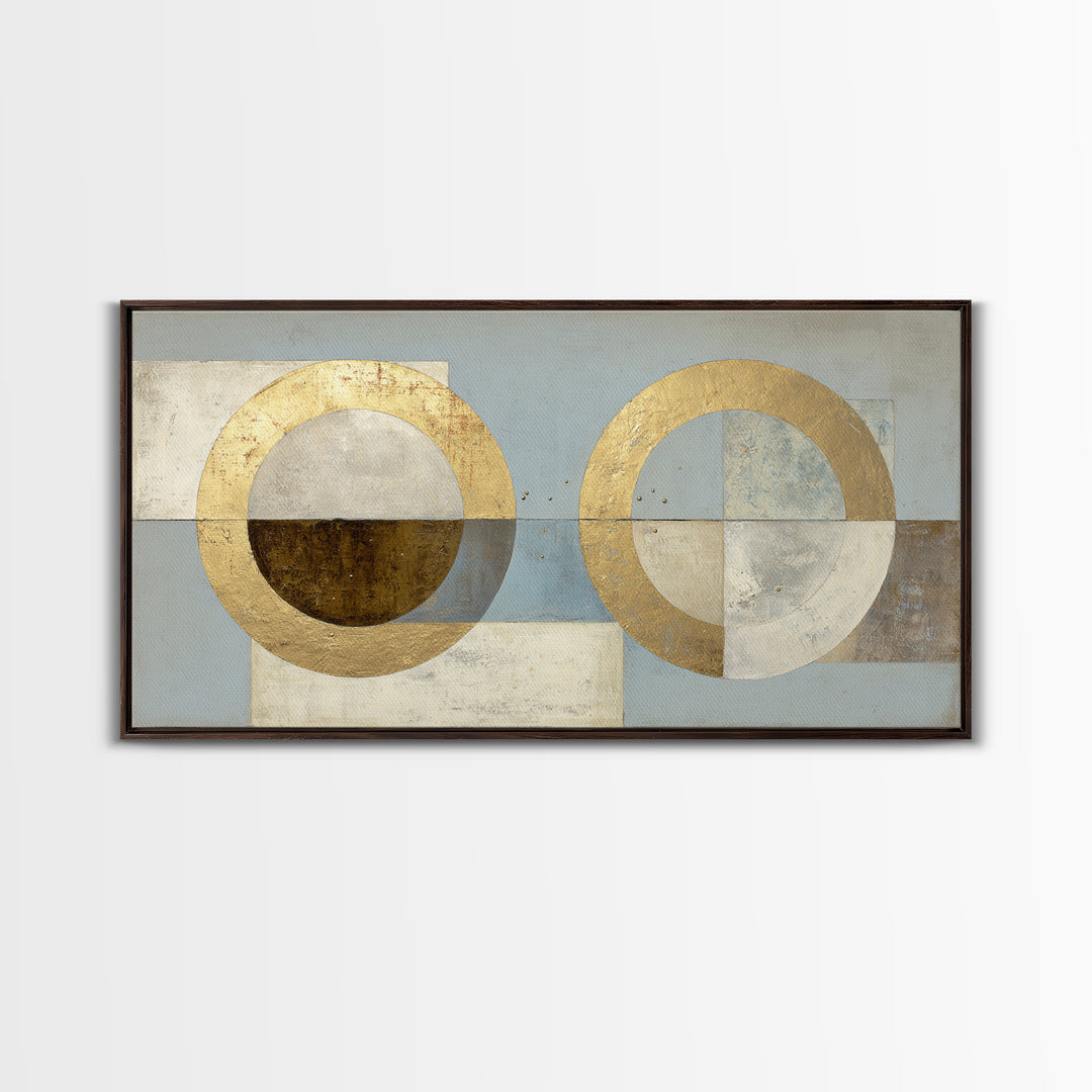 Gold Circle and Line Composition for Clarity Canvas Print, Office Art, Decor, Office Decor, Abstract Art, Focus, Wall Prints, OFF-2x1-52