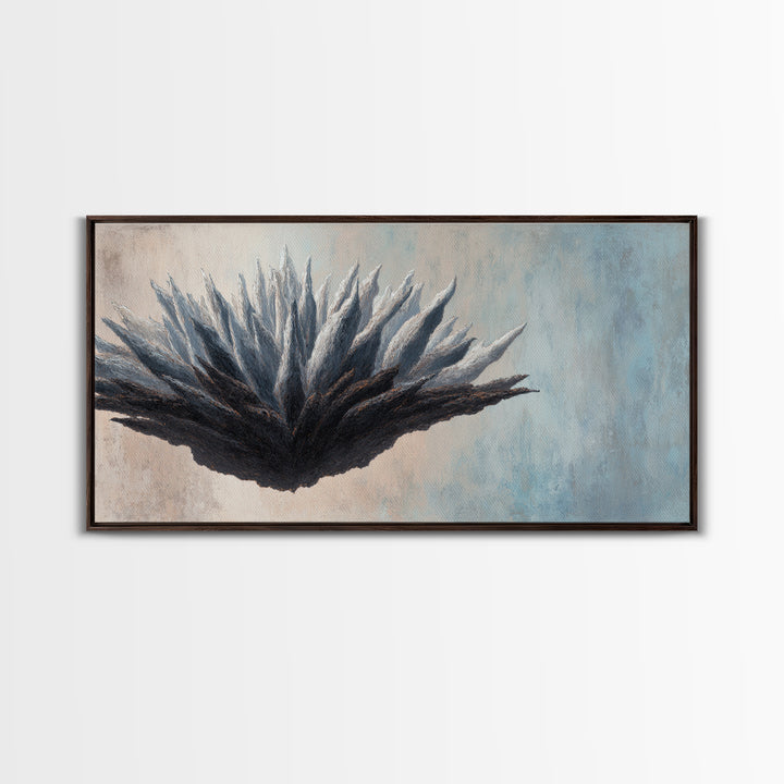 Desk Plant Botanical Closeup Framed Canvas Print, Office Art, Pet Portrait, Office Decor, Fine Art, Focus, Digital Print, OFF-2x1-60