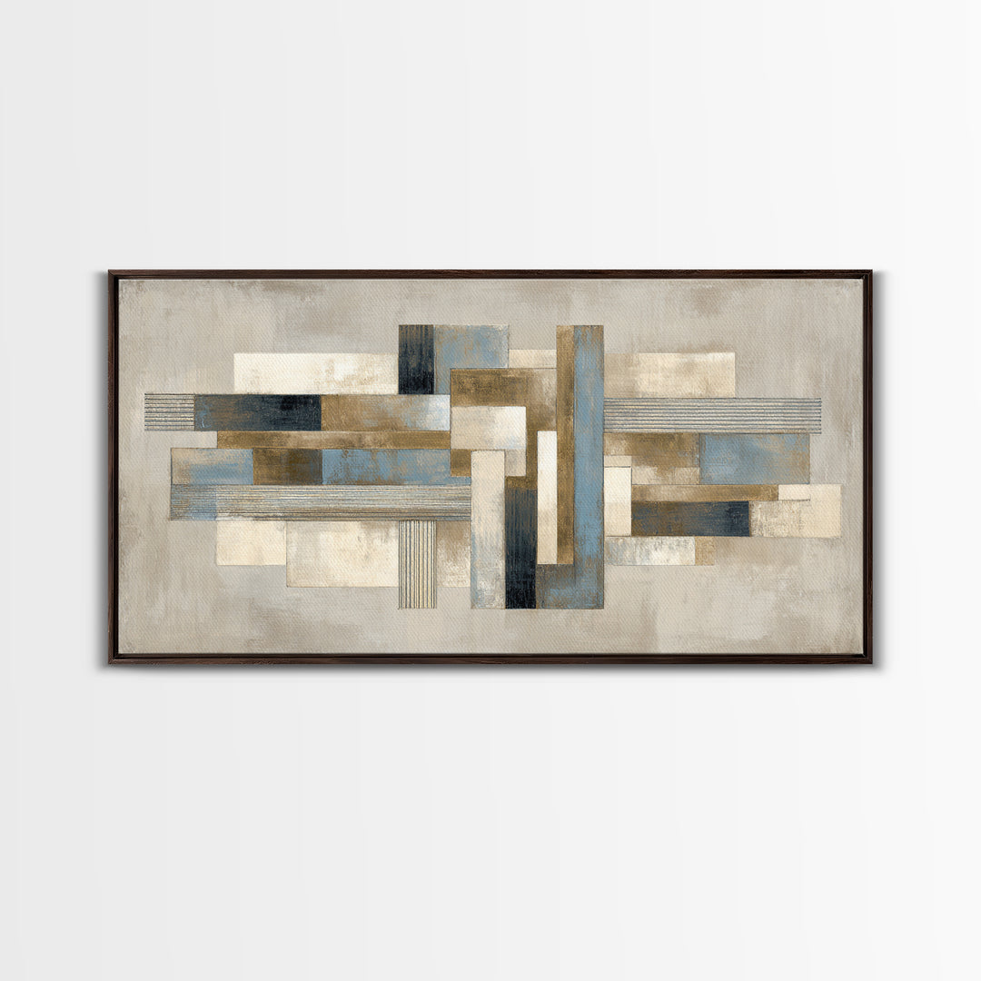 Geometric Labyrinth Pattern Framed Canvas Print, Office Art, Home Decor, Office Decor, Abstract Art, Focus, Art Deco, OFF-2x1-86