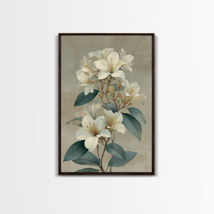 Modern Botanical Print Framed Canvas Print, Office Art, Minimalist Decor, Office Decor, Fine Art, Focus, Digital Wall Art, OFF-2x3-12
