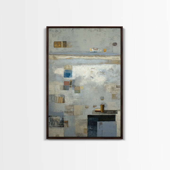 Dignified Neutral Landscape Canvas Print, Office Art, Gallery Decor, Office Decor, Oil Painting, Focus, Contemporary Art, OFF-2x3-15