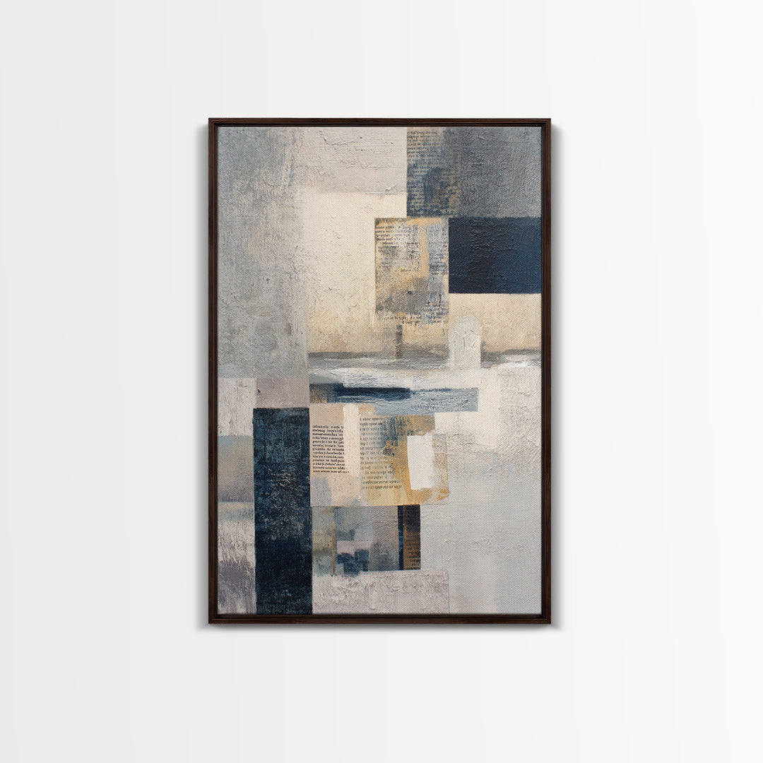 Calm Ocean Horizon for Stress Relief Framed Canvas Print, Office Art, Neutral Decor, Office Decor, Fine Art, Focus, Wall Art, OFF-2x3-19