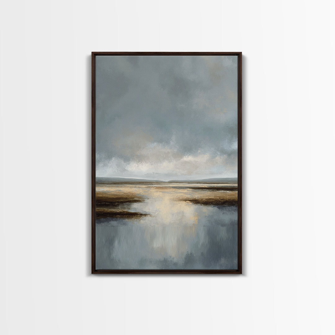 Dignified Neutral Landscape Canvas Print, Office Art, Minimalist Decor, Office Decor, Fine Art, Focus, Digital Wall Art, OFF-2x3-39