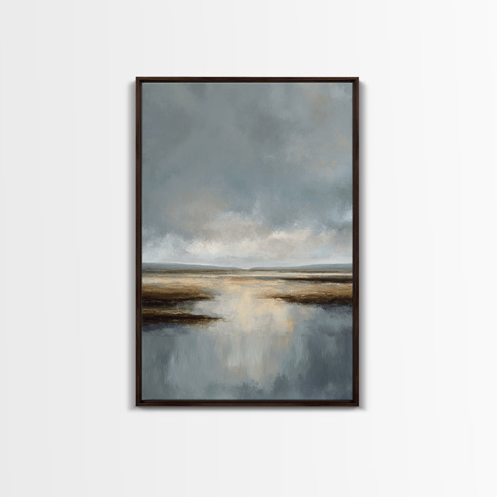 Dignified Neutral Landscape Canvas Print, Office Art, Minimalist Decor, Office Decor, Fine Art, Focus, Digital Wall Art, OFF-2x3-39