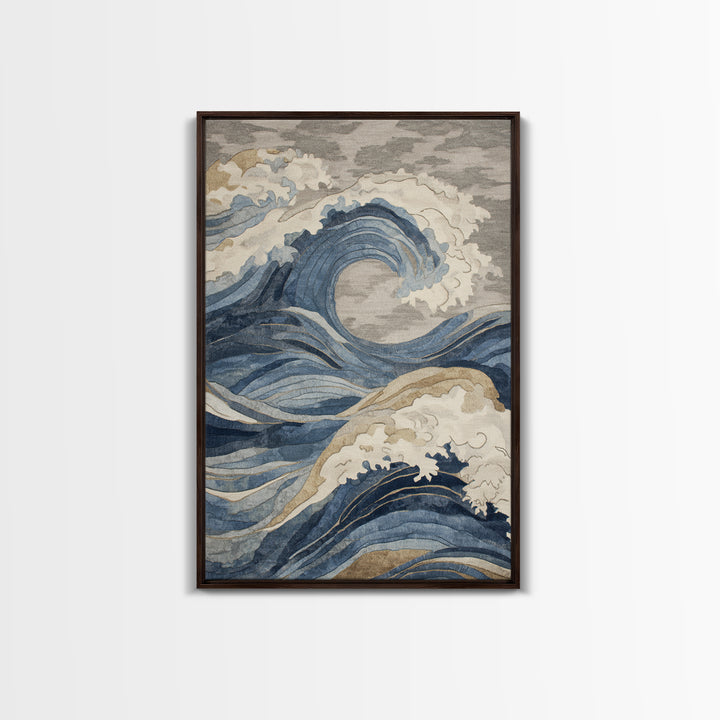 Blue Abstract Wave Pattern for Focus Canvas Print, Office Art, Pet Portrait, Office Decor, Abstract Art, Focus, Digital Print, OFF-2x3-49