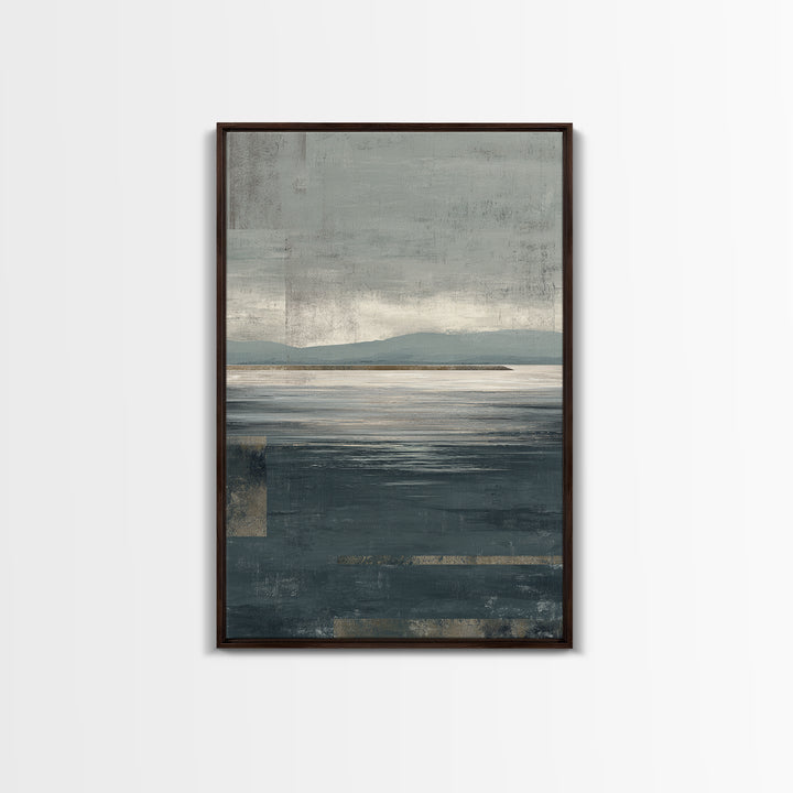 Calm Ocean Horizon for Stress Relief Canvas Print, Office Art, Digital Art, Office Decor, Fine Art, Focus, Ai Art, OFF-2x3-67